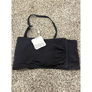 Monday Swimwear S Small Bora Bora Bandeau Tube Bikini Top Black Gold I1